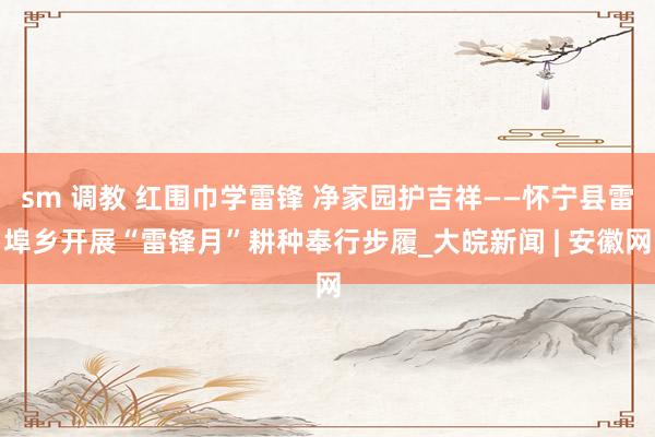 sm 调教 红围巾学雷锋 净家园护吉祥——怀宁县雷埠乡开展“雷锋月”耕种奉行步履_大皖新闻 | 安徽网